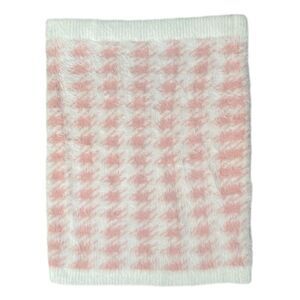 Fashion Nova Pink/White Houndstooth Fuzzy Pencil Skirt. Size X-Large.